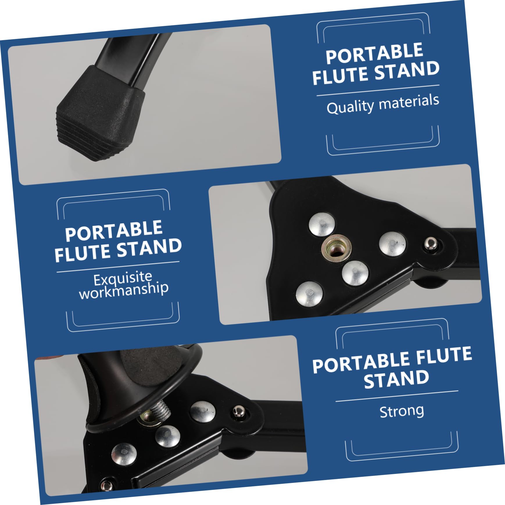 Kisangel Dual-purpose Clarinet/flute Stand Portable Tripod Holder Strong Bracket Construction