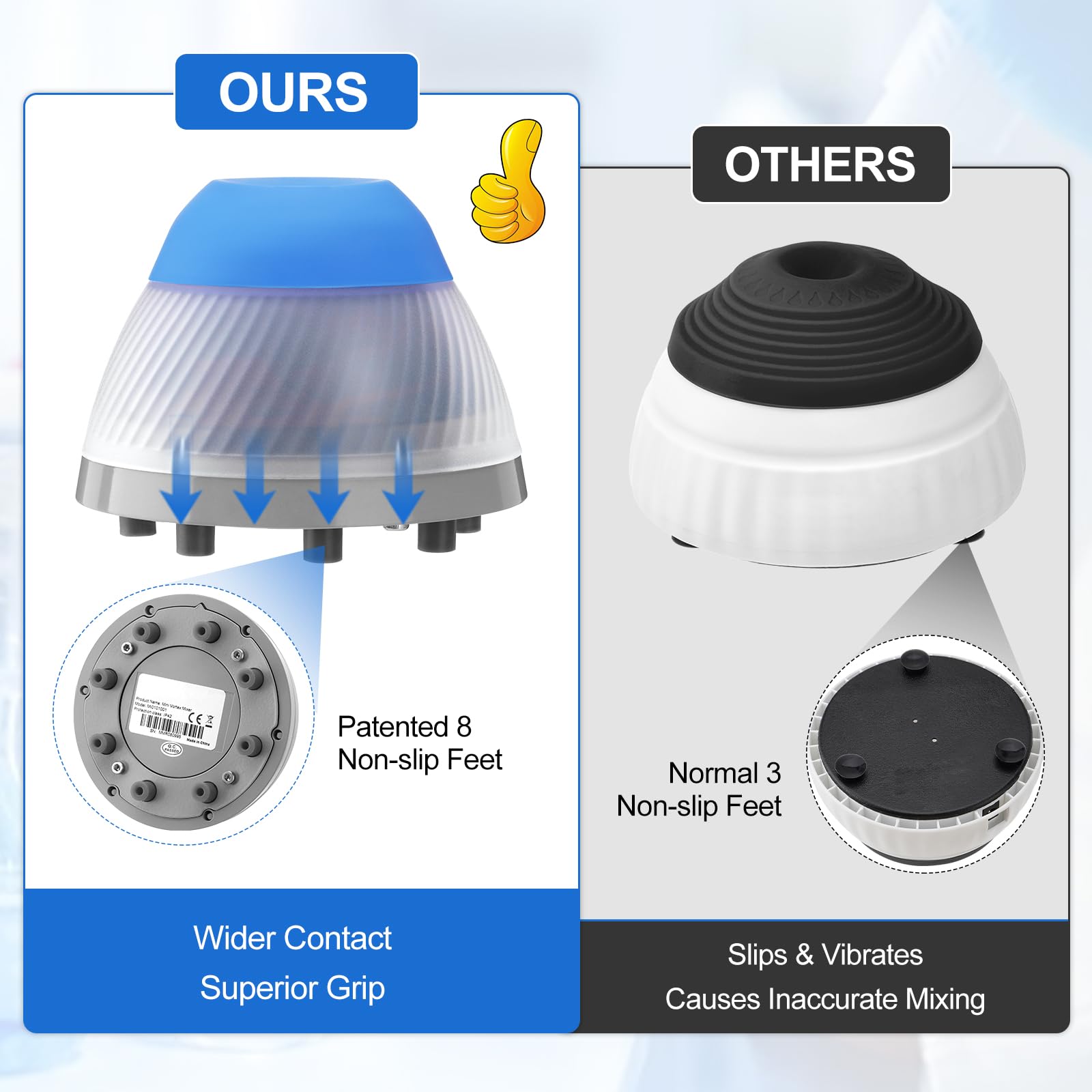 4E's USA Set di mini mixer a vortice da laboratorio e sfere in acciaio: shaker per vernice con 5000 giri/min, diametro orbitale 6 mm, piede antiscivolo e motore senza spazzole, ideale per tubi, smalti