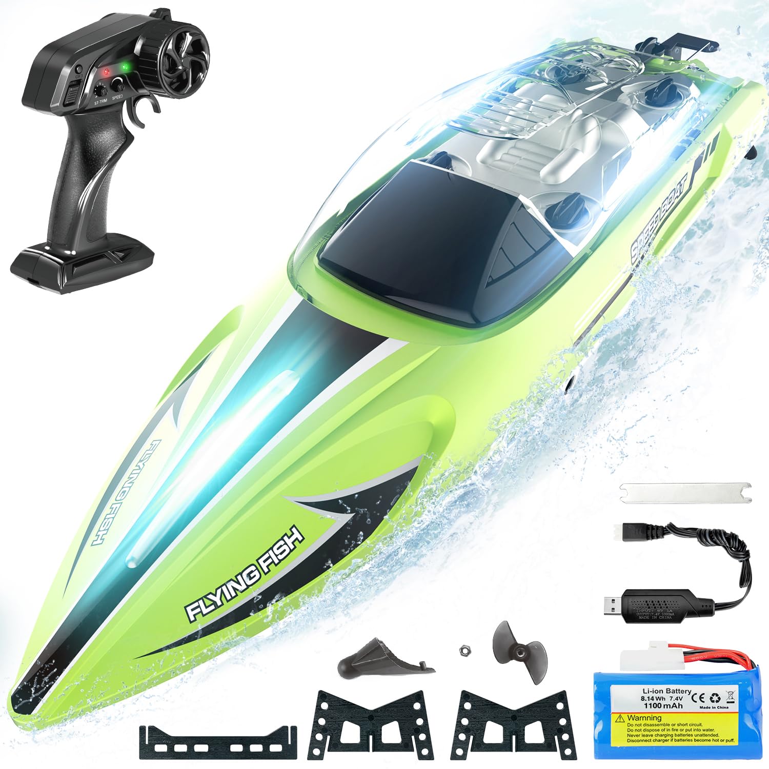 Rc Boat 16 Inch Big Remote Control Boat For Kids And Adults, 30