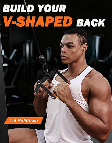 Miniatura 5 de Fitarc Accesorio de cable con mango de doble fila D para entrenamiento en gimnasio y hogar, accesorio de cable de barra en V con agarres