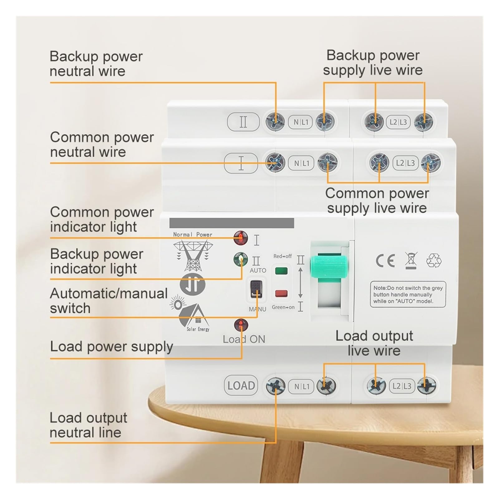 DGLBD-80 Commutatore di trasferimento automatico 2/4P Selettori elettrici ininterrotti fotovoltaici/solari 80A 110/220V Rail Dual Power