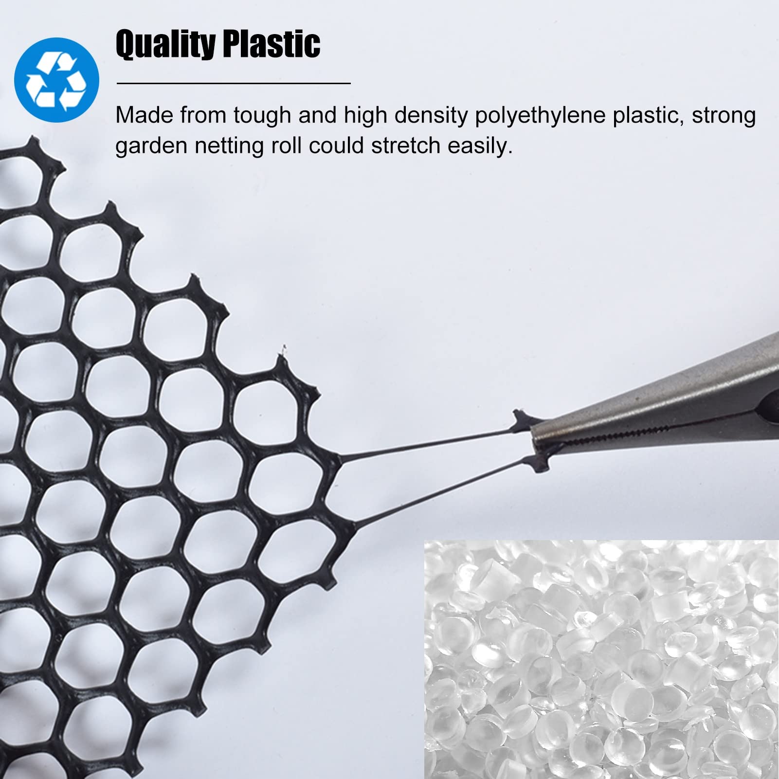 Rotolo di rete in plastica per recinzione metallica di pollo, larghezza 50/80/100/120/150 cm, perfetta per giardino, balcone, cortile, laghetto e soppalco, disponibile in lunghezza 100/300/500/800