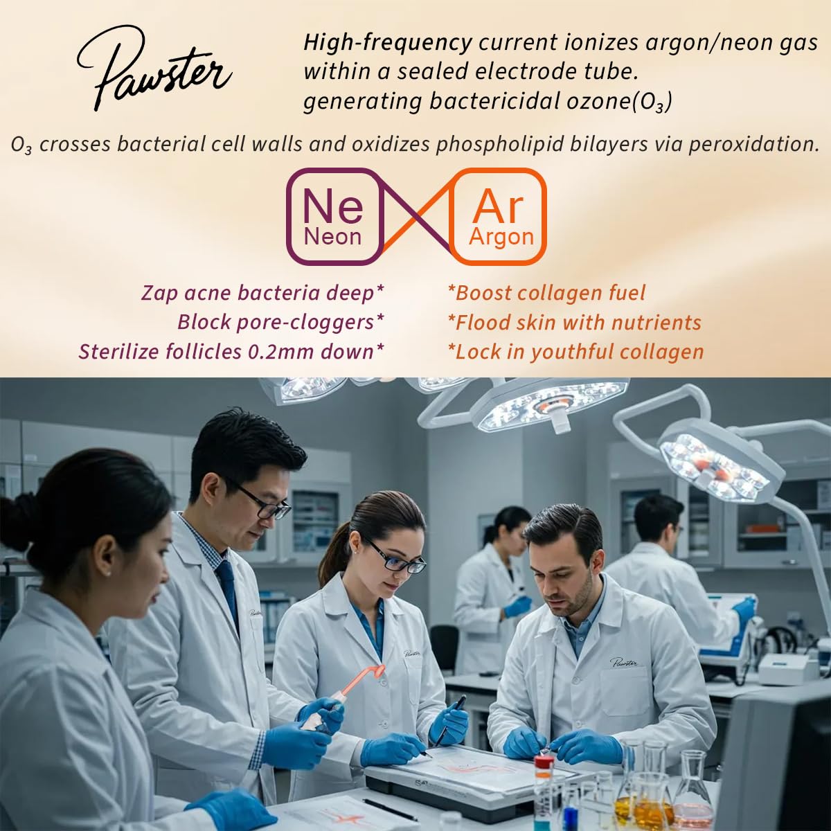 Skin Therapy Wand - Portable Skin Therapy Machine with 6 Glass Tubes - Clarifying - Skin Tightening & Radiance - Wrinkle Reducing - Image 2