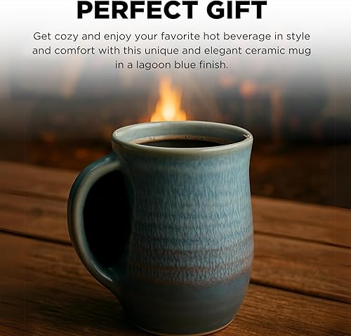 Miniatura 4 de Gute Taza calentadora de manos, cerámica y pintada a mano, bolsillo contorneado que mantendrá el calor del calor de tu bebida para mantener tus