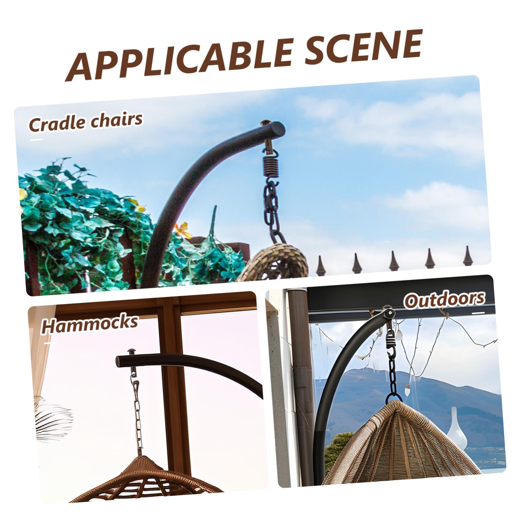 Kisangel 5 Pièces loquet du hamac Chaise Suspendue Crochet de balancelle Crochet balancelle hamacs pour l'extérieur kit de Suspension Chaise hamac Outil de Suspension de hamac