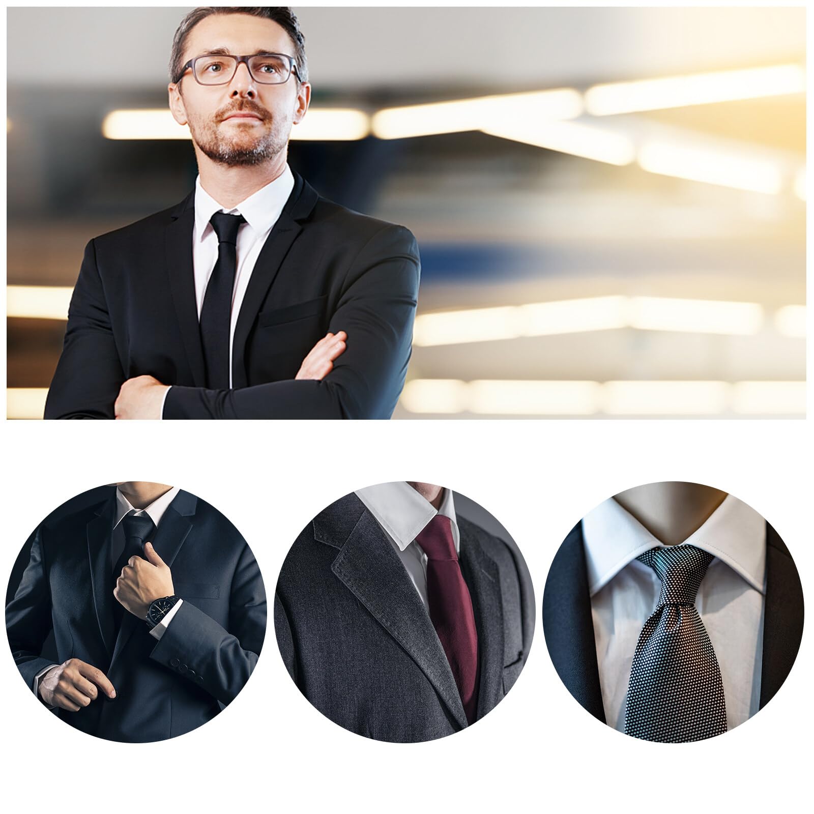 40 piezas de collar de metal para camisa de acero inoxidable con caja de almacenamiento y 10 imanes, para la mayoría de camisas de negocios para hombre (4 tamaños)