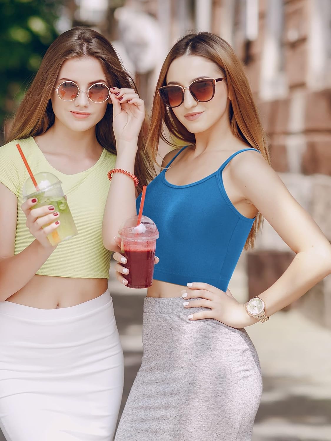 Boao 4 Pack Women's Cropped Tank Tops, Cotton Spaghetti Strap Crop Top Basic Sports Crop Cami Half Camisoles for Teen Girls - Image 3