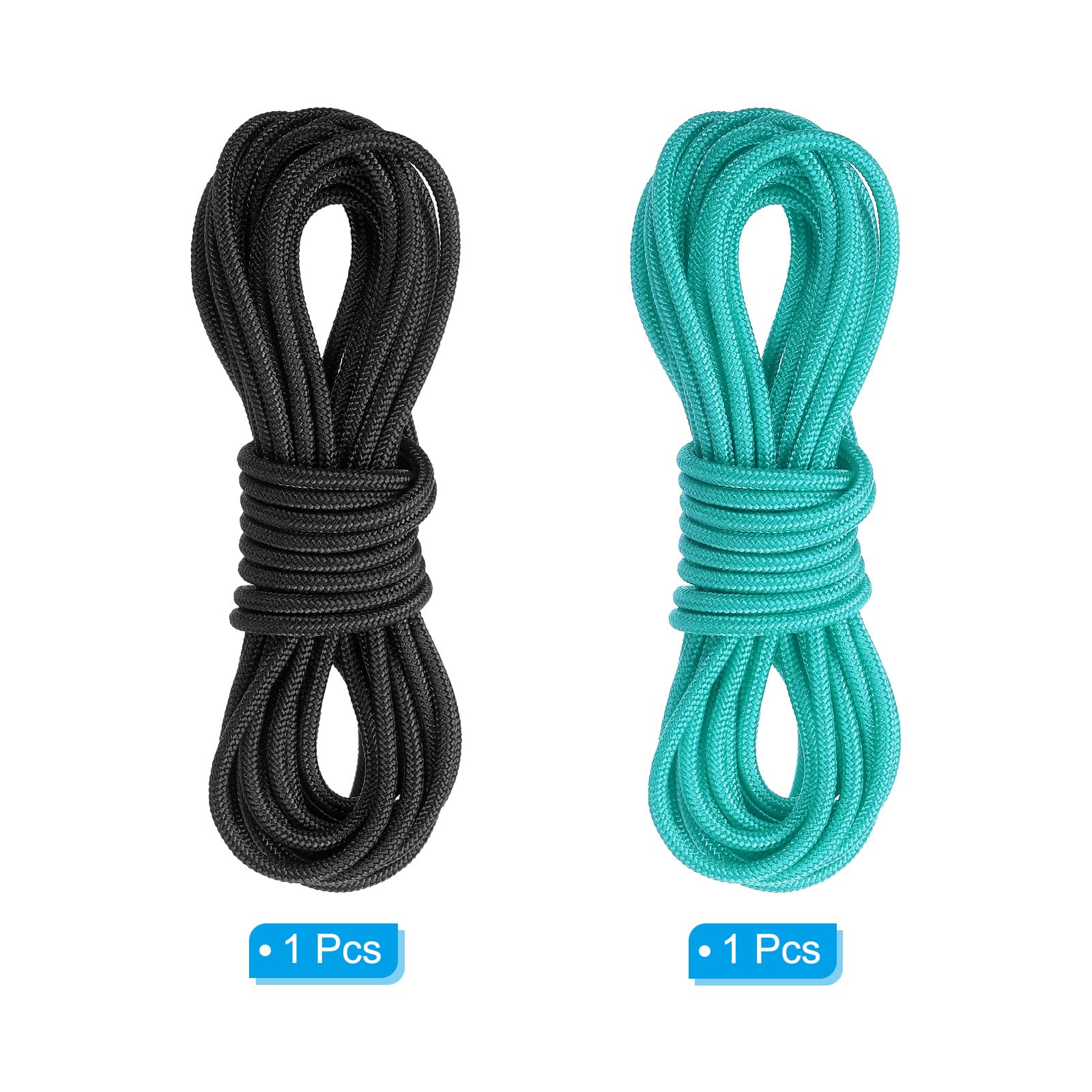 PATIKIL Archery D Loop Rope 3 Meters, 2 Pack Bow D Loop String Release Material Nock Wire Nocking Loop Buckle Ring for Compound Bowstring, Black Turquoise - Image 3