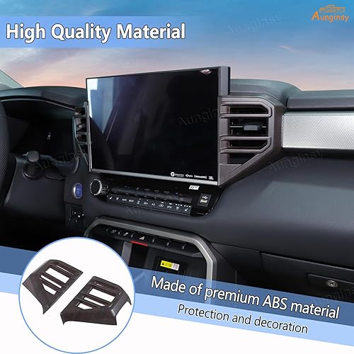 Vista 4 de Cubierta de salida de aire lateral para consola central de automóvil, compatible con Toyota Tundra 2022+ Sequoia 2023+ cubierta de panel de aire