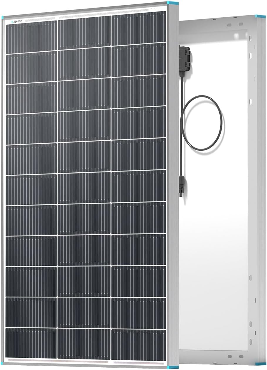 Renogy 100 Watt Solar Panel N-Type 16BB, 12V 100W Solar Panel 25% High-Efficiency, N-Type Solar Cell Technology for RV Marine Home Roof Camp RV Boat