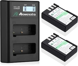 Powerextra 2 x EN-EL9 Battery & Charger with LCD Display Compatible with Nikon D40 D40x D60 D3000 D5000 Cameras