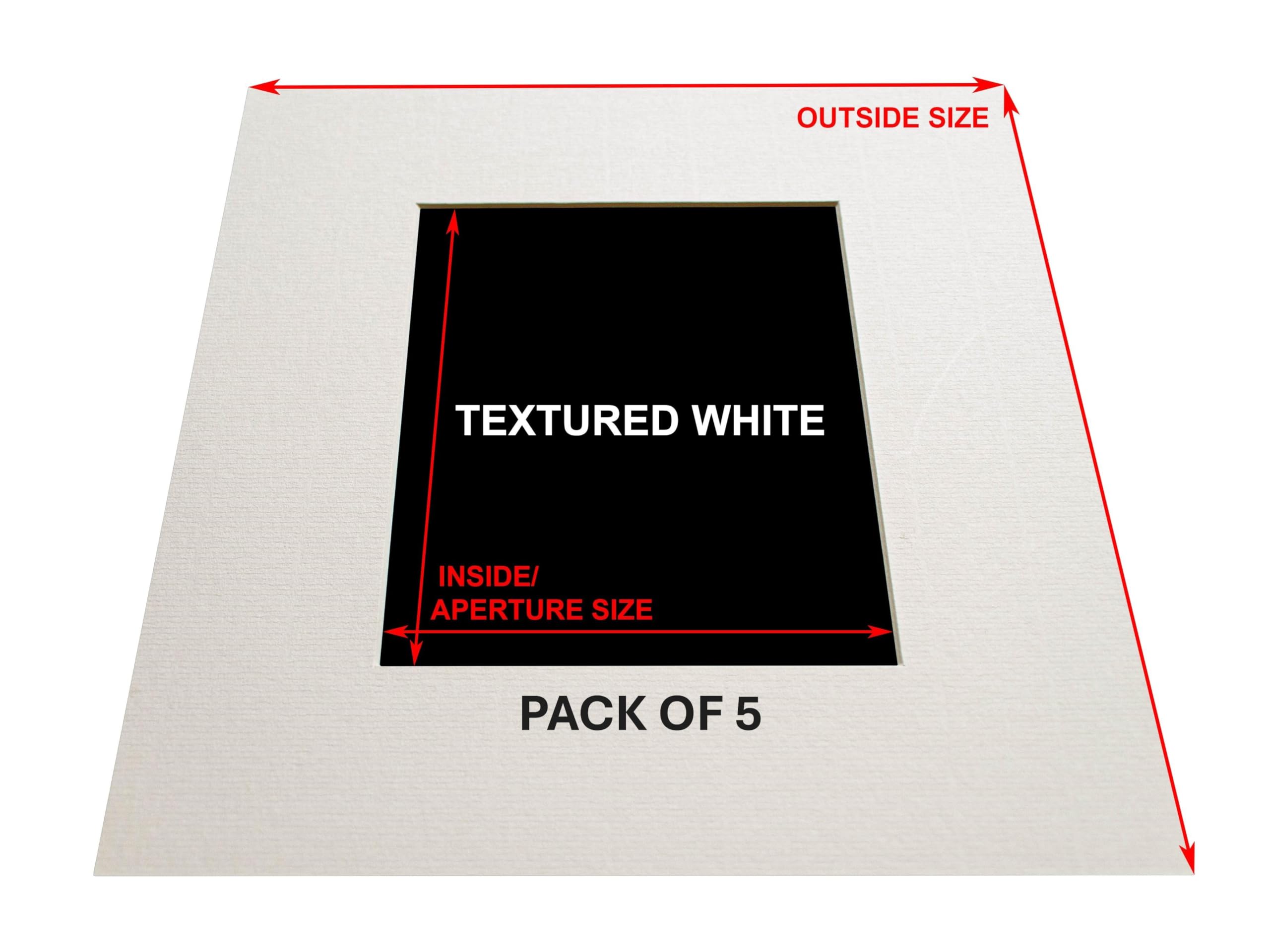 50X40CM Mount for A4 - Image/Photo/Picture- Textured White - Pack of 5