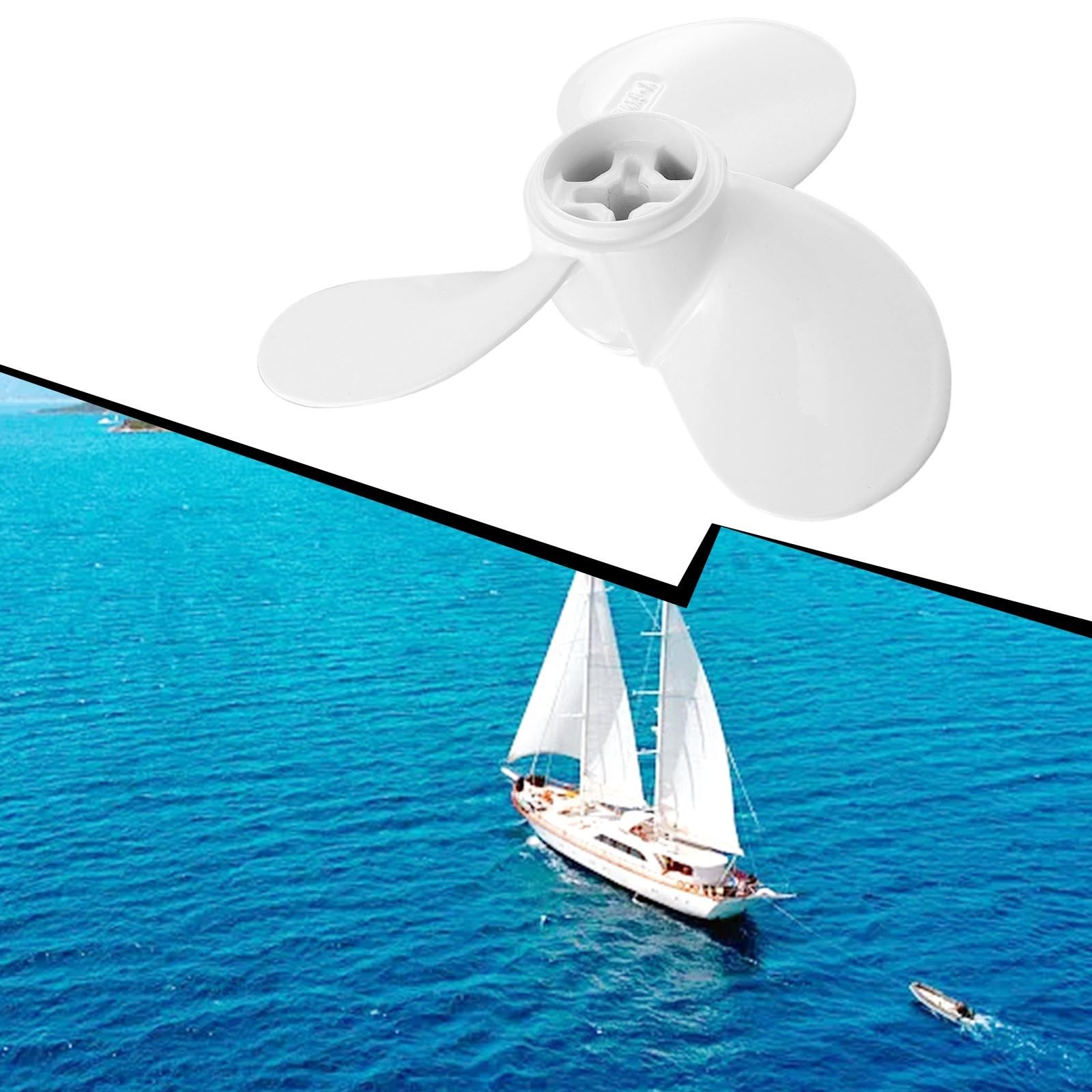 Elica motore fuoribordo a 3 pale in lega di alluminio per piccole barche da 2HP-3.5HP, compatibile con YTR e per motori fuoribordo HANGKAI, modello 7 1/4 × 5-A