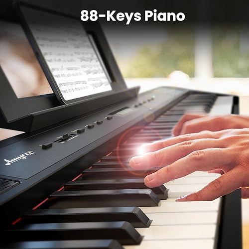 Miniatura 3 de Piano digital, piano de martillo con peso de 88 teclas, piano de teclado eléctrico portátil para principiantesadultos con pedal de sostenimiento,