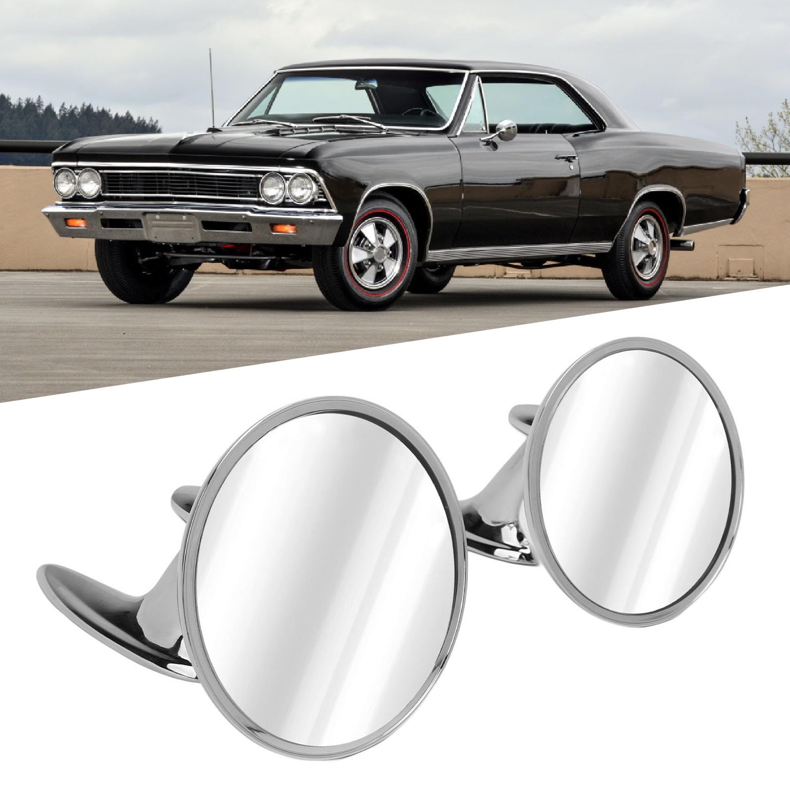 Amazon.com: Chrome Door Mirrors, 1 Pair Chrome Door Mirrors  