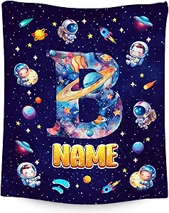 Boys Blankets - Personalized Planet Gifts for Kids - Cozy Lightweight Throw Blanket for Sofa & Bedroom Decor