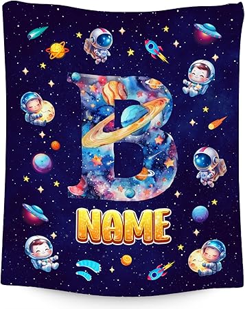 Boys Blankets - Personalized Planet Gifts for Kids - Cozy Lightweight Throw Blanket for Sofa & Bedroom Decor