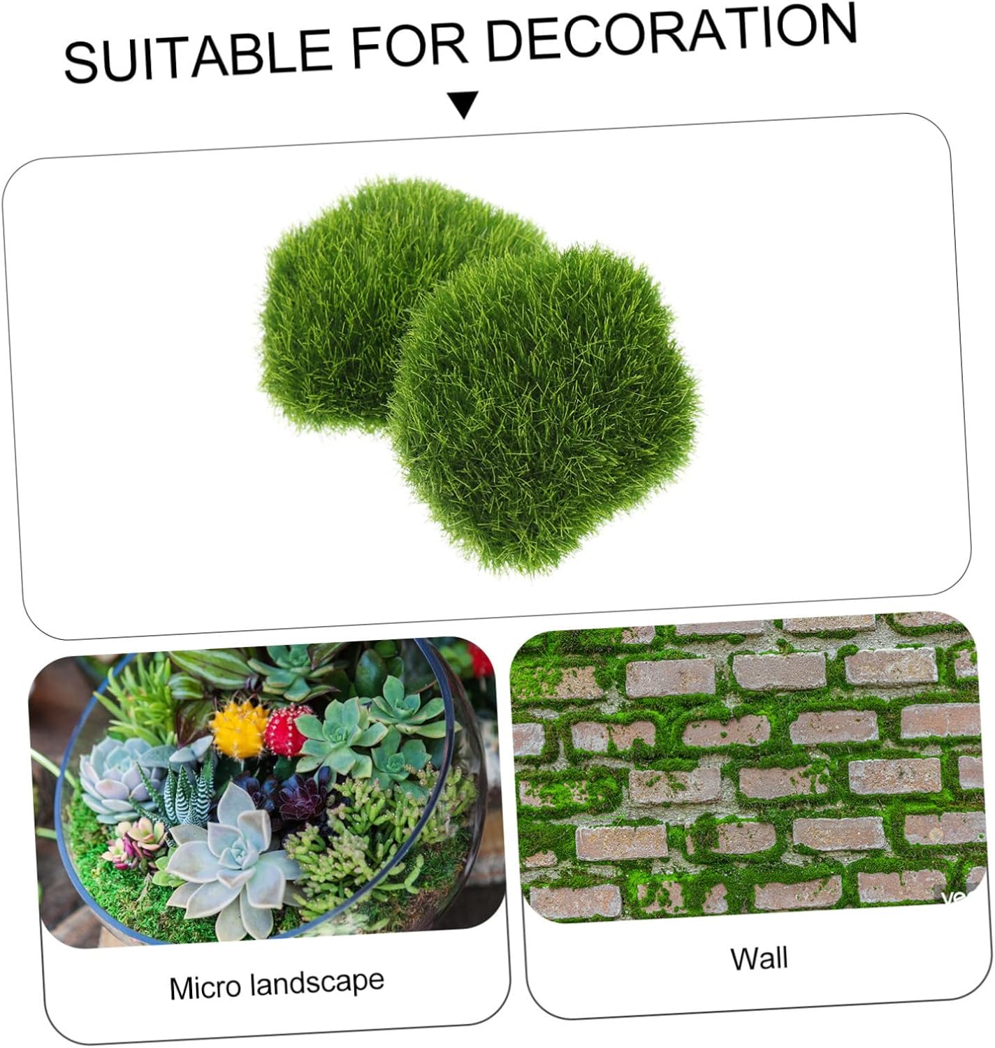 Garneck 20pcs Faux Moss Stones for Microlandscape Decor Imitated Moss Rock Props for Plant Walls Terrariums Fairy Gardens Realistic Textured