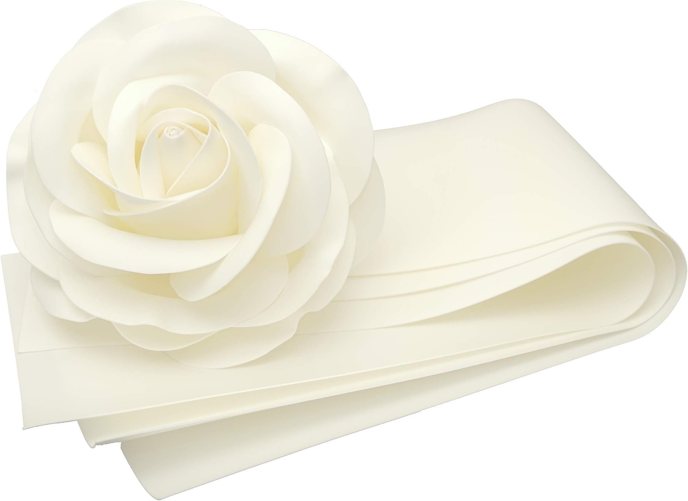 Craft Foam, 3 Strips 14" x 39" (36 cm x 100 cm), Thickness 0.078” (2 mm) (White Cream)