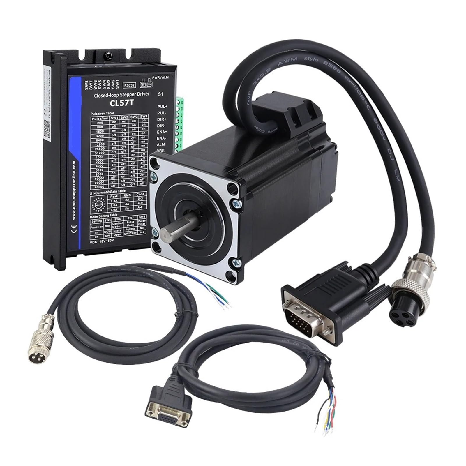 schrittmotorsatz Nema 23 Schrittmotor Closed Loop Kit 2 Nm und Treiber CL57T Nema23 Schrittmotor mit Encoder mit 2 Kabeln