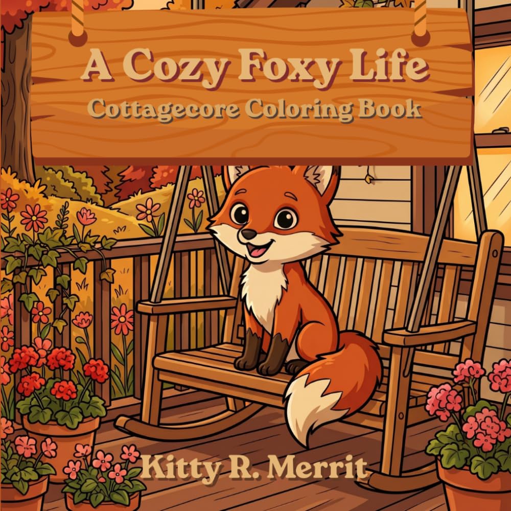 A Cozy Foxy Life - Cottagecore Coloring Book: Bold and Easy Cute Woodland Creatures, Relaxing Nature Scenes, and Stress Relief for Adults and Teens