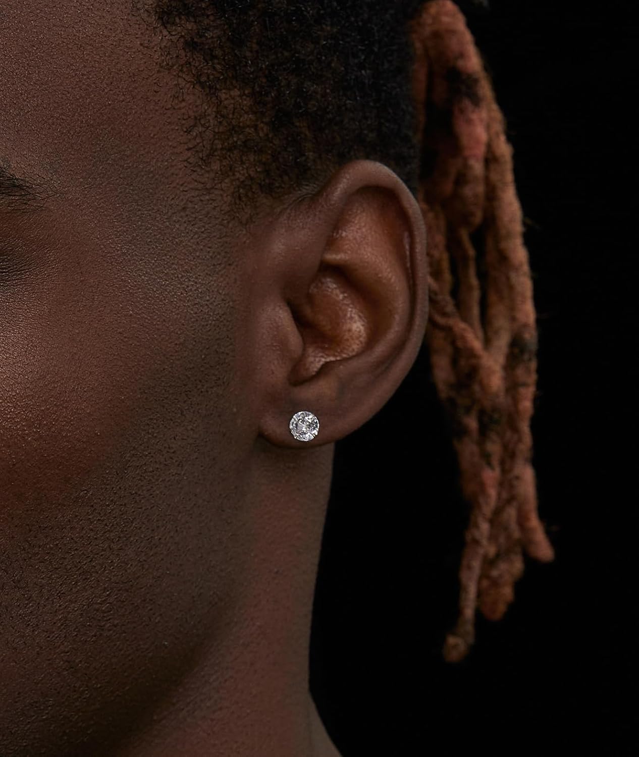 925 Sterling Silver Stud Earrings Simulated Diamond Round Cubic Zirconia Earring Set for Women Men 7-10MM - Image 4