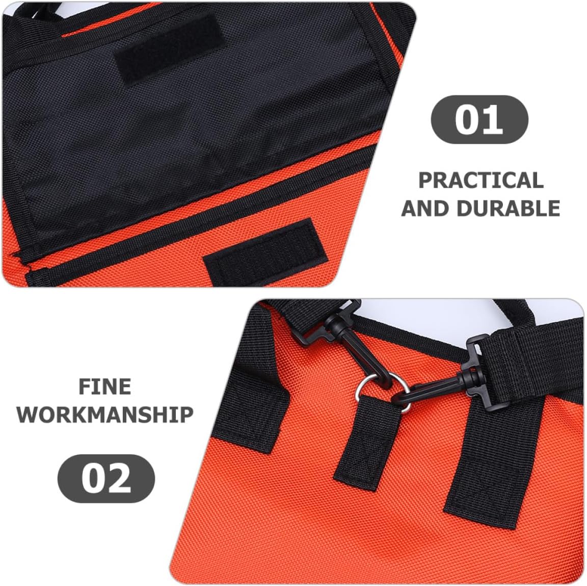 BESTonZON Waterproof Drumstick Bag with Shoulder Straps, Oxford Cloth Drum Stick Organizer Carrying Case, Orange Drum Mallets Holder for Drummers and Percussionists