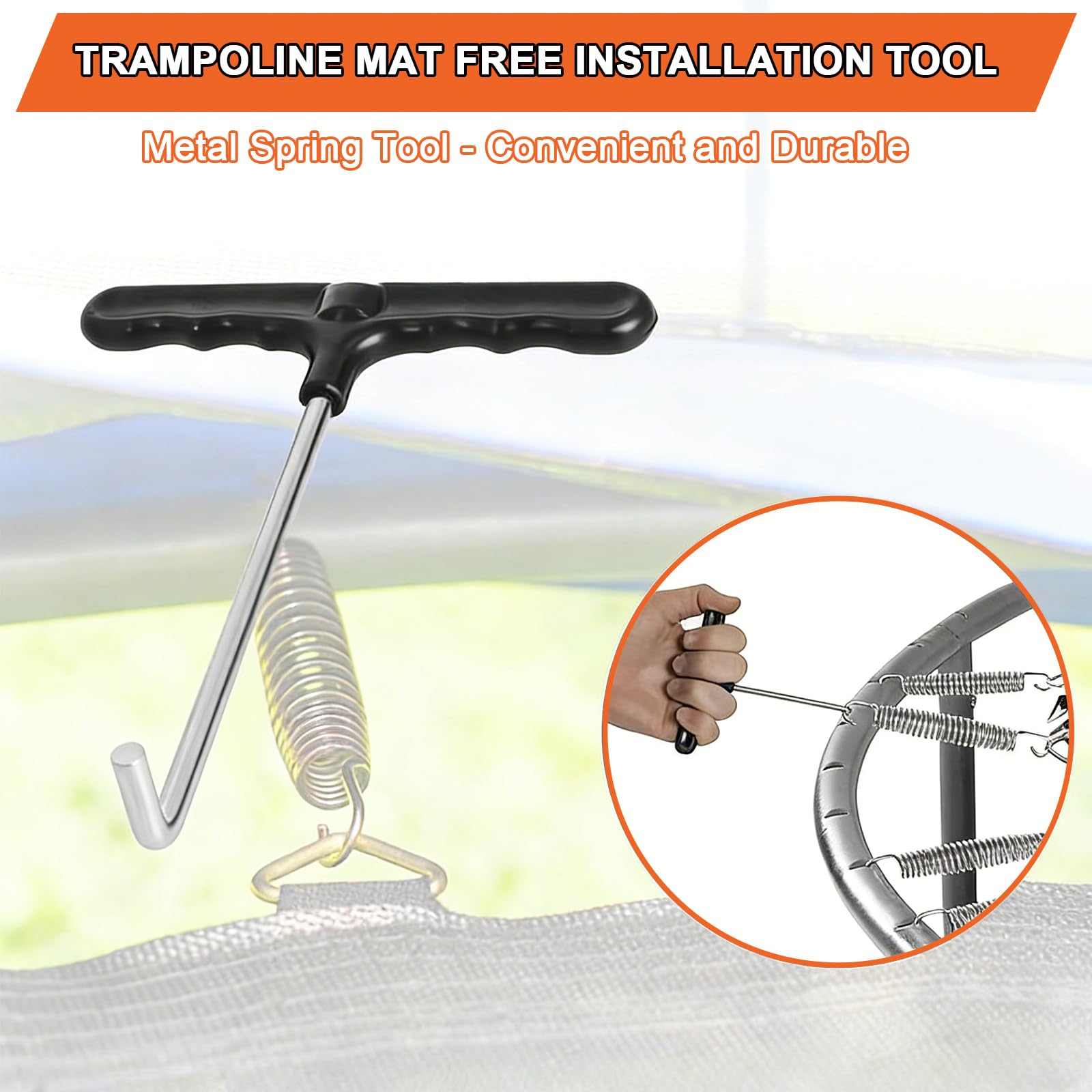 Tappetino per trampolino per telaio da 2,4 m, diametro 203,2 cm con 48 anelli a V, adatto per molle da 14 cm, tappetino in polipropilene rinforzato, resistente ai raggi UV e alle intemperie, include