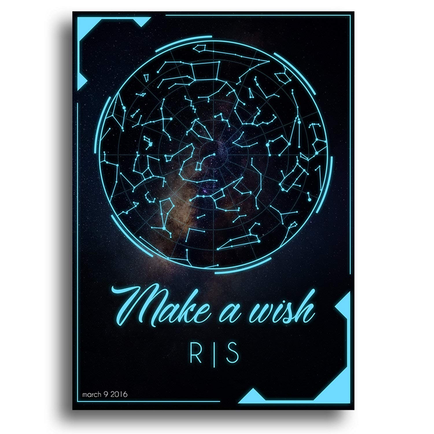 Niestandardowy plakat ścienny z konstelacją - mapa gwiazd wzór zodiaku kosmos noc niebo nadruk - duża galaktyka astrologia pokój dziecięcy dekoracja do nadruku prezent