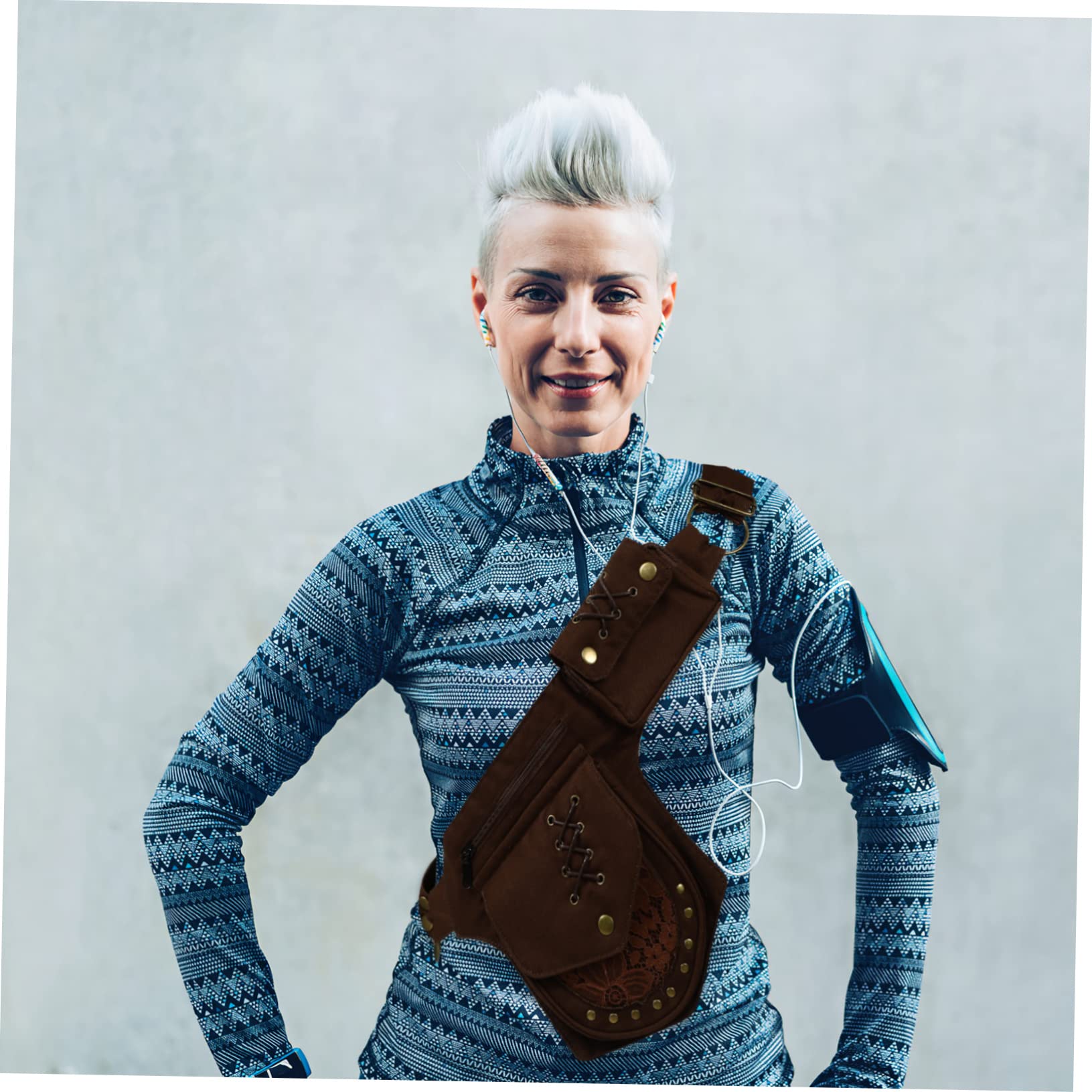 Kisangel Marsupio Vintage Porta Cellulare da Uomo e Donna, Borsello a Tracolla Tasche, Leggero, per Attività All'aperto e Allenamento