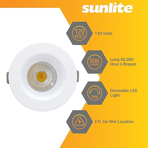 Miniatura 4 de Sunlite 41901 - Lámpara LED redonda retrocedida de 4 pulgadas, 18 vatios, 1360 lúmenes, sin lata, color seleccionable 27K30K35K40K50K, 90 CRI,