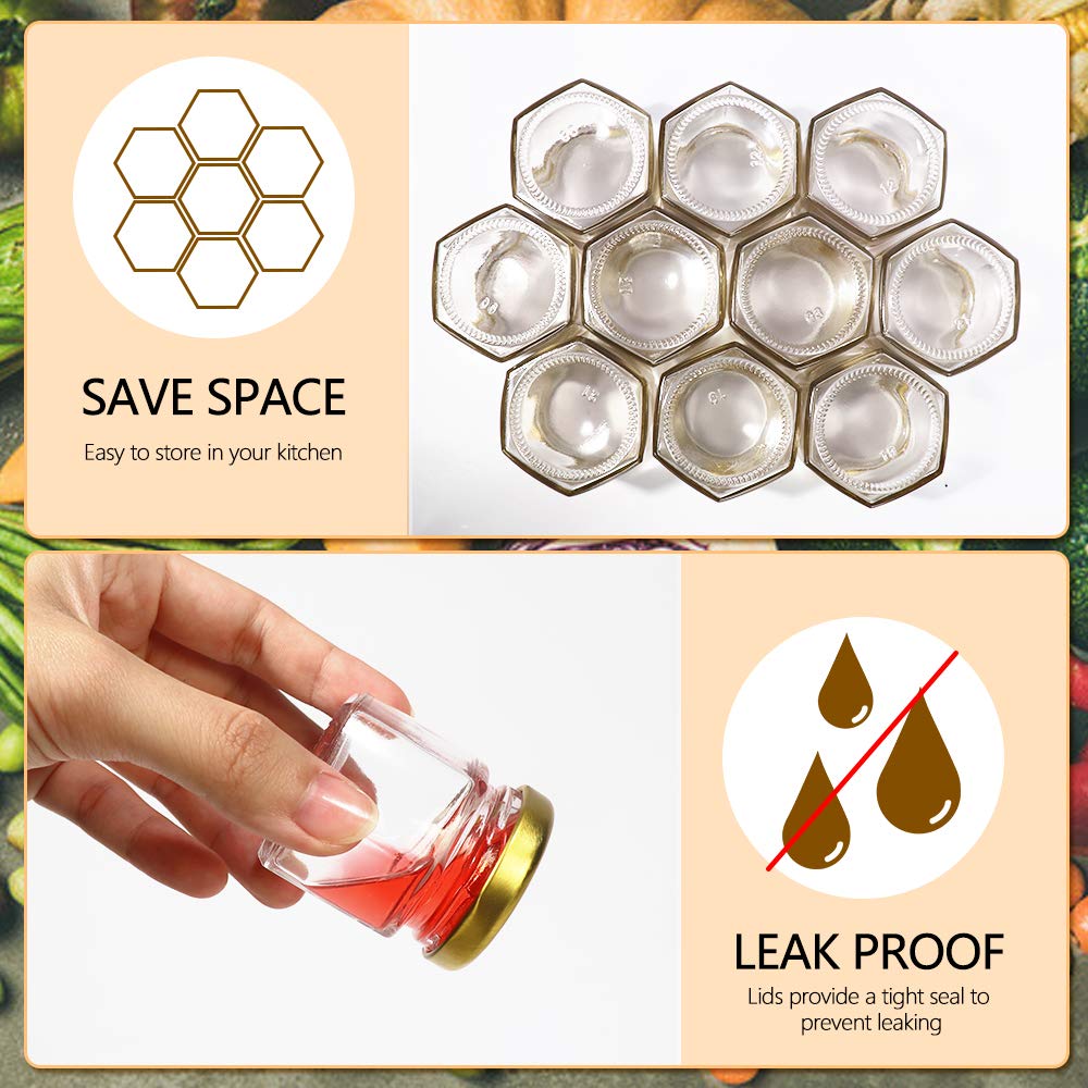 Mini Honey Jars - 30 Pack with Spoons & Stickers -5