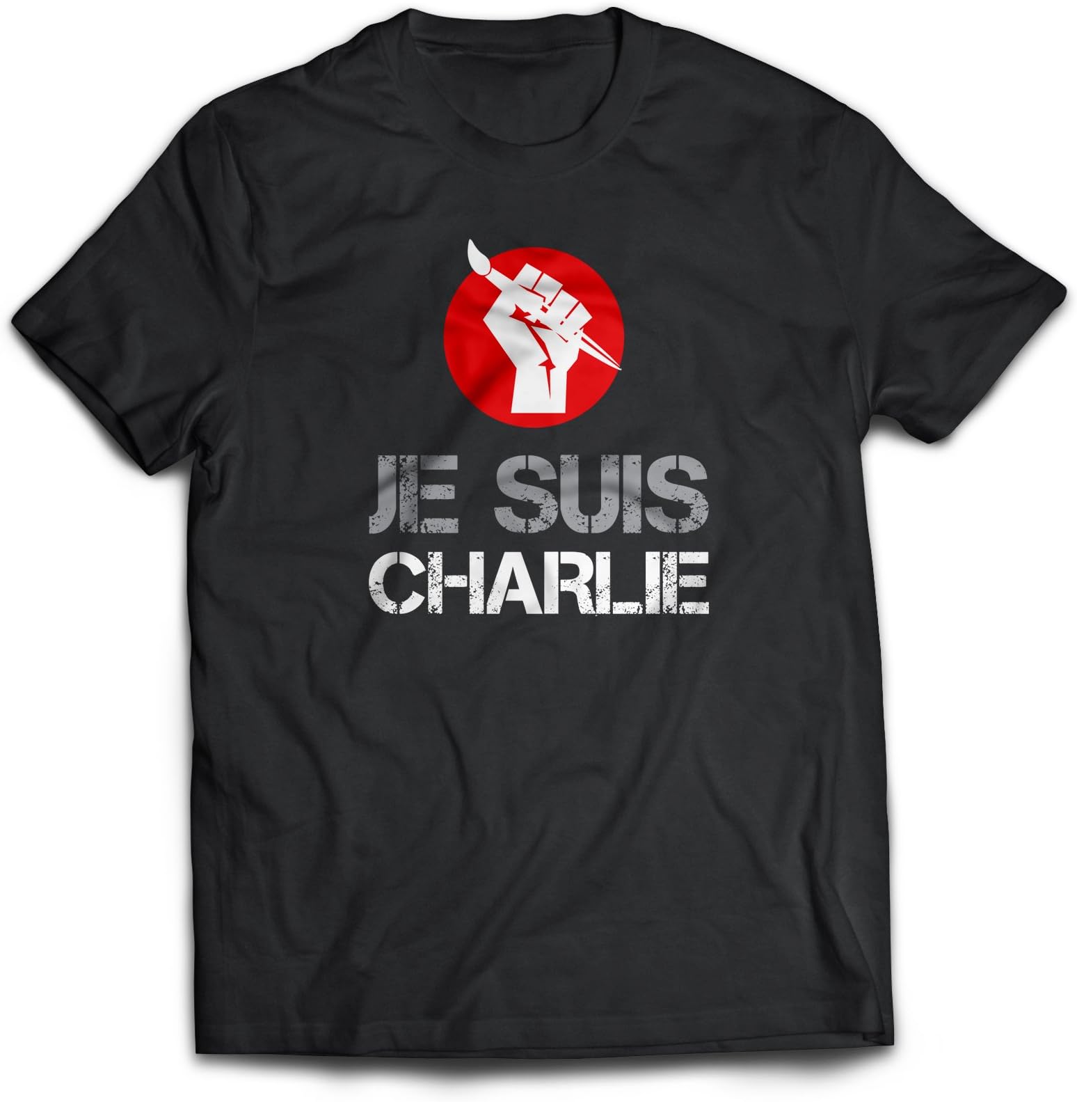 Je Suis Charlie, I am Charlie, Charlie Hebdo Attack Protest T-Shirt, Black, XXL Apparel