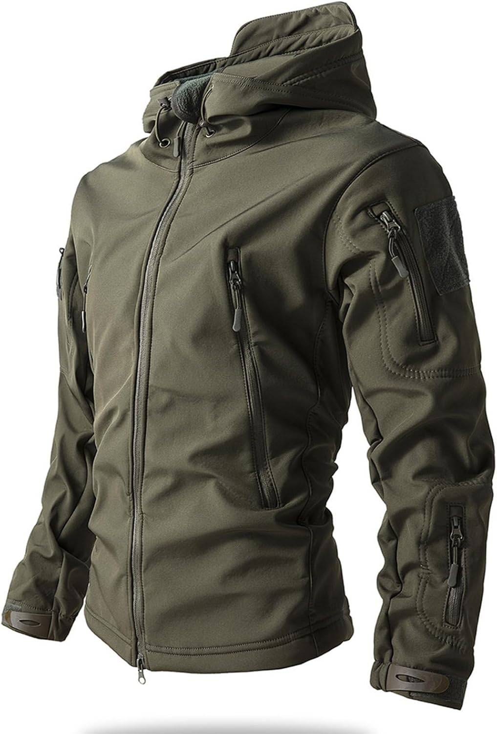 Men's Military Tactical Jackets Camo Hooded Softshell Jacket Outdoor Hunting Hiking Coat Winter Waterproof Windbreaker