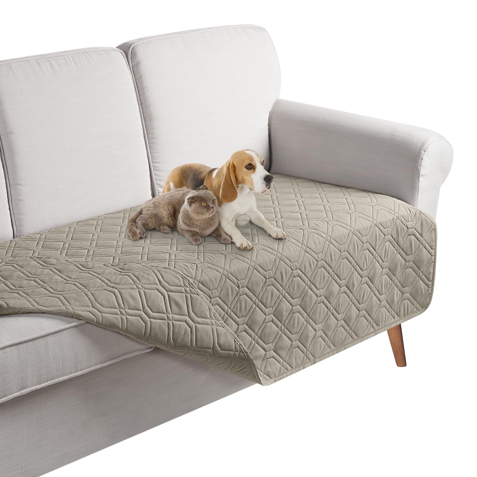 TAOCOCO Reversible Chair Sofa Cover,Waterproof Chair Couch Cover,Washable Sofa Slipcovers,Furniture Sofa Couch Protector for Pets(Khaki