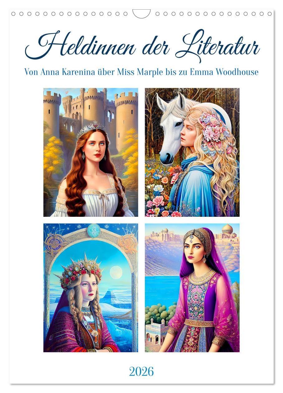 Heroines of literature UK-Version (Wall Calendar 2026 DIN A3 Portrait), CALVENDO 12 Month Wall Calendar — image 1