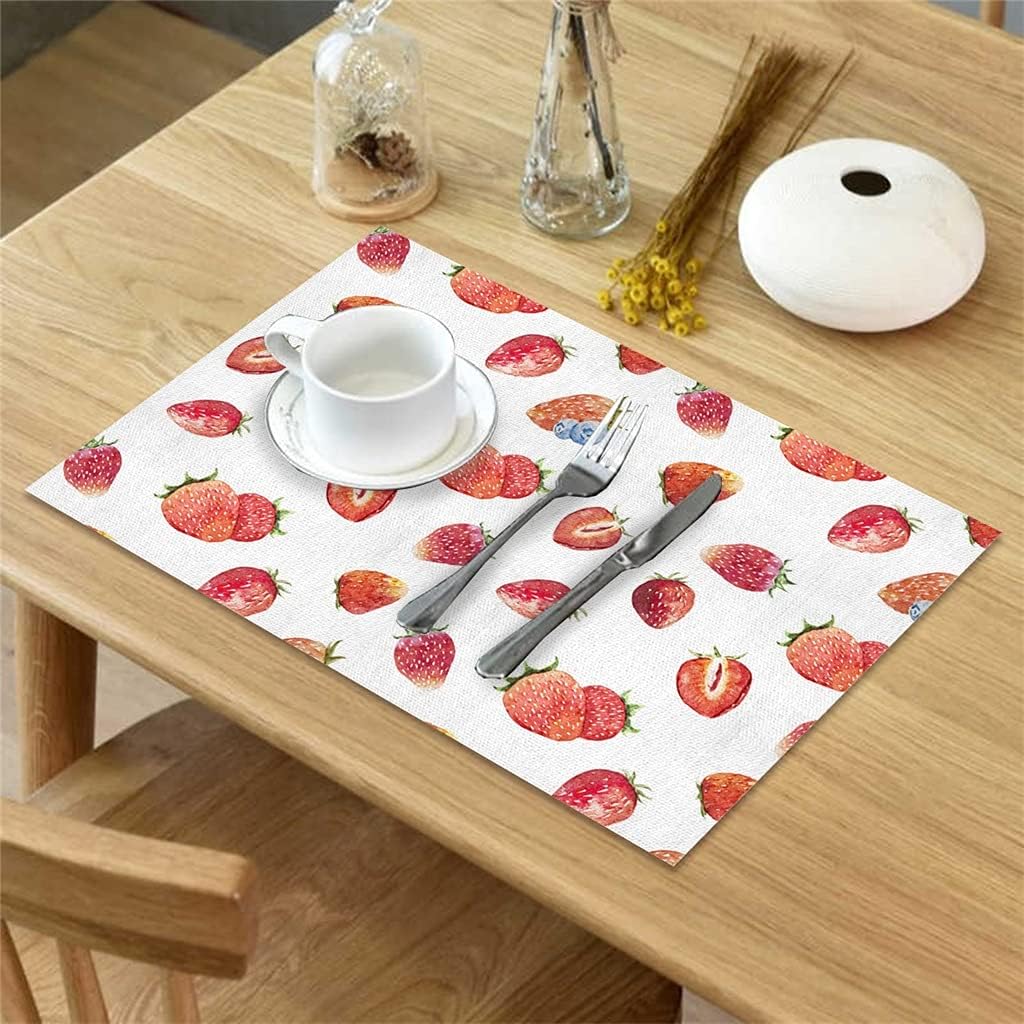 Fruits Pattern Table Mat Kitchen Decoration Placemat Table Napkin for Wedding Dining Accessories Table Mat (Color : OneColor, Size : 6 PCS)