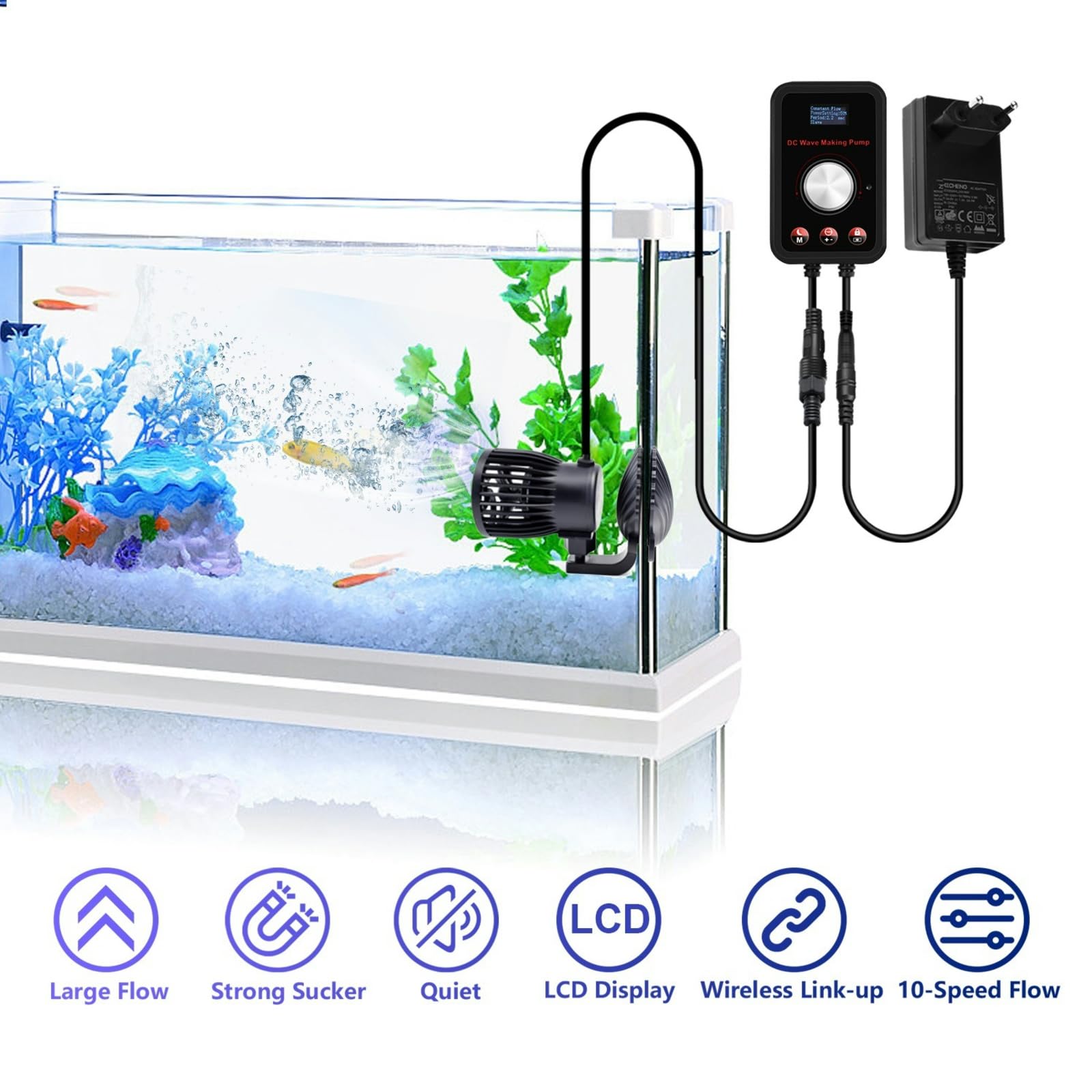 Amazon.com : CONQUERALL 520-2600GPH 15W Wave Maker 24V DC Multi
