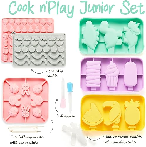 Miniatura 3 de GET FRESH Juego de herramientas para hacer helados y dulces para niños, 8 moldes de silicona para hacer helados de gelatina para niños, moldes de