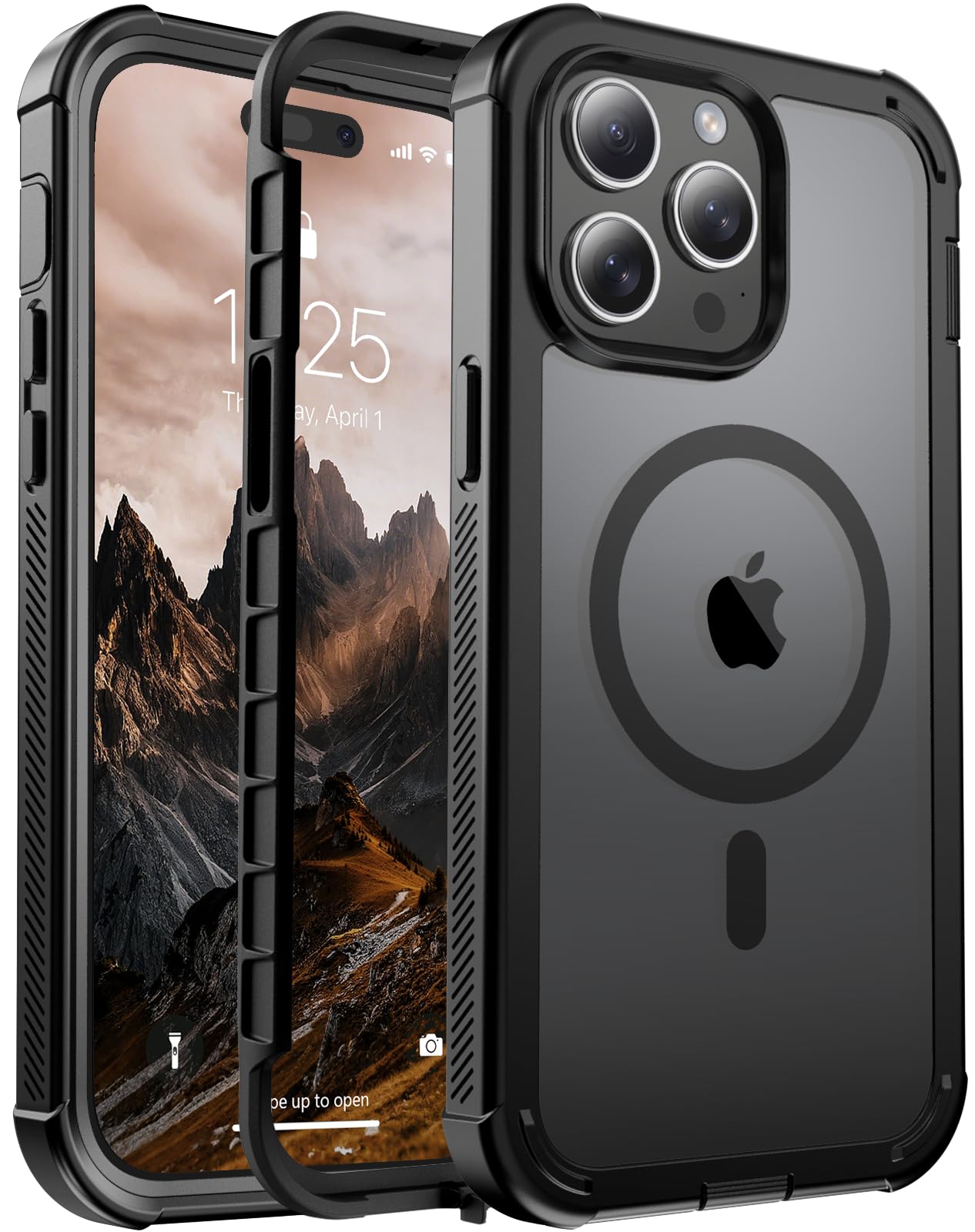 jaroco for iPhone 14 Pro Max case, [Compatible with MagSafe][Military Grade Drop Protection][Heavy Duty Protection][Non-Slip][Shockproof] with 2-Layer Durable Bumper Phone Case 6.7''-Black