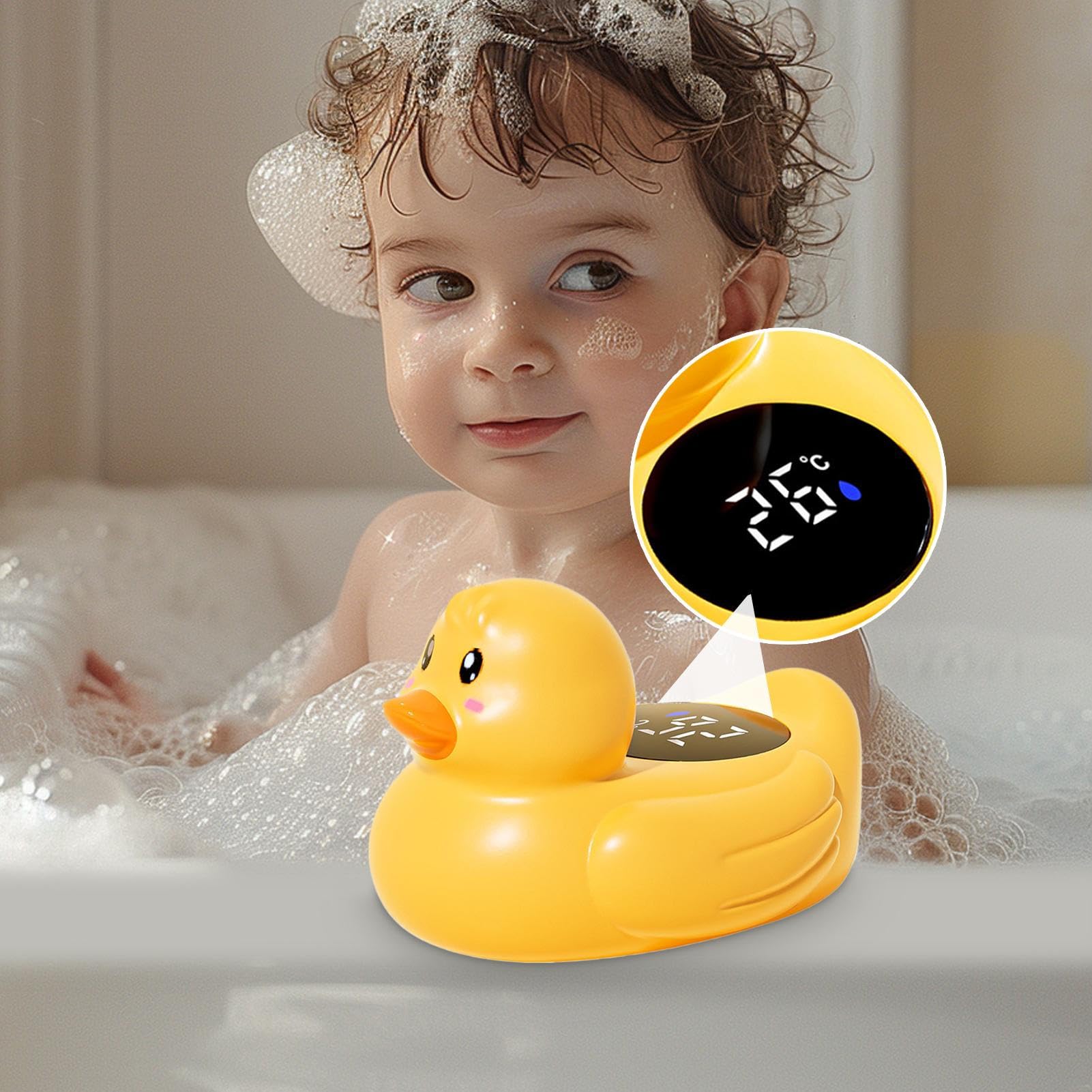 Duck Bath Tempermo Gauge: Termometro Da Bagno D' Galleggiante Impermeabile | Gas Di Temperatura 'acqua LCD Digitale | Giocattolo Da Vasca Del Cartone Animato Per I Bambini