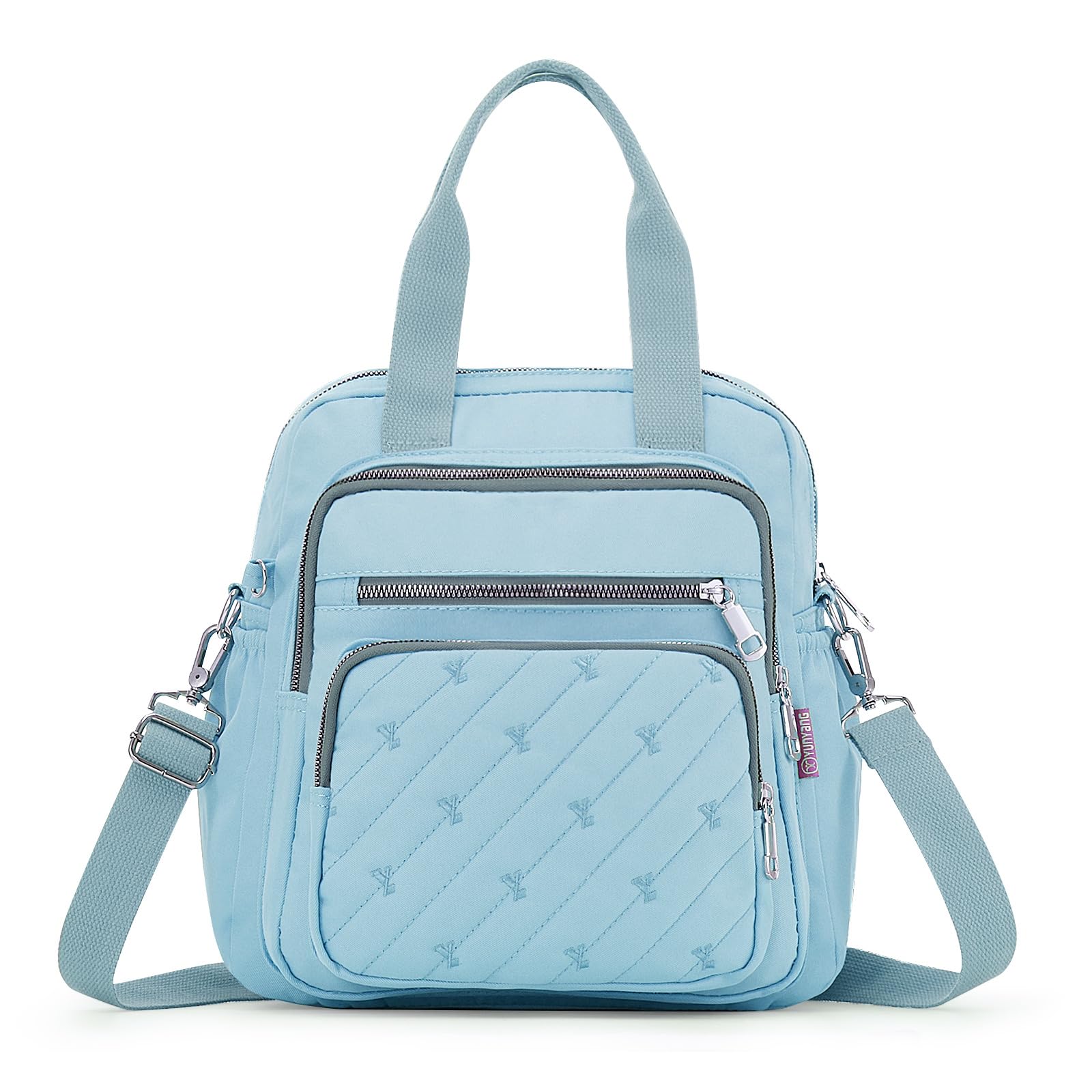 HUA ANGEL Multifunktionale Damen Umhängetasche Nylon Wasserdicht 4-in-1 Handtasche Anti-Diebstahl Rückenreißverschluss, Mehrere Fächer,Mittelgroß | 4 in 1