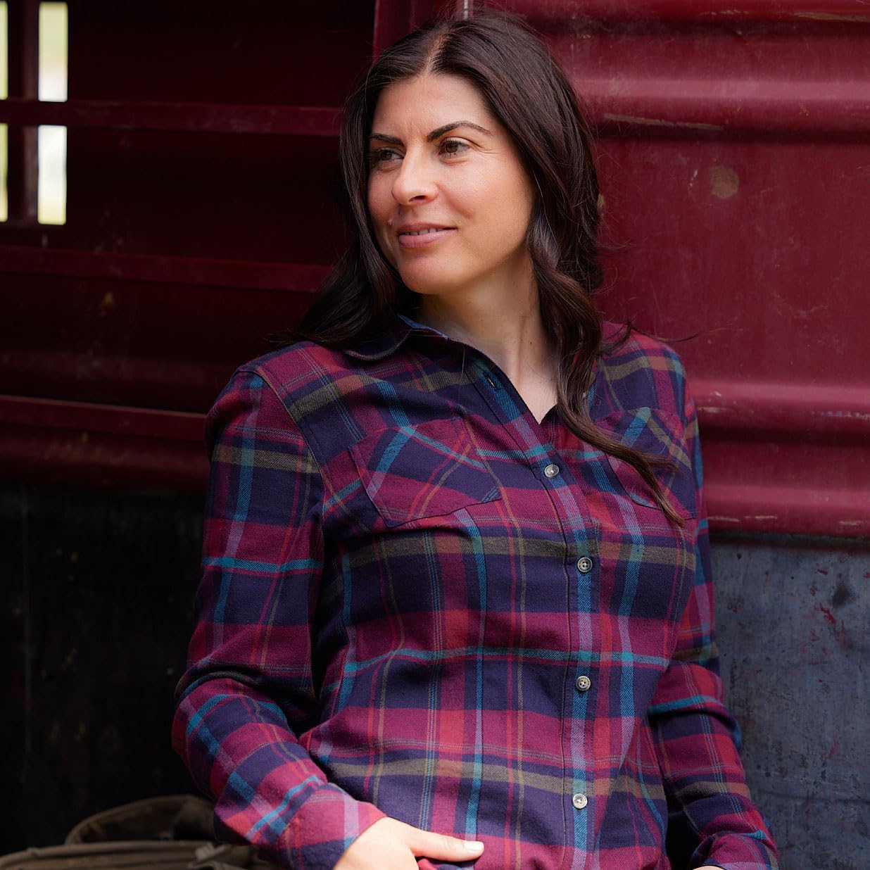 Legendary Whitetails Women’s Long Sleeve Plaid Flannel Button Up Shirt 100% Cotton - Image 3