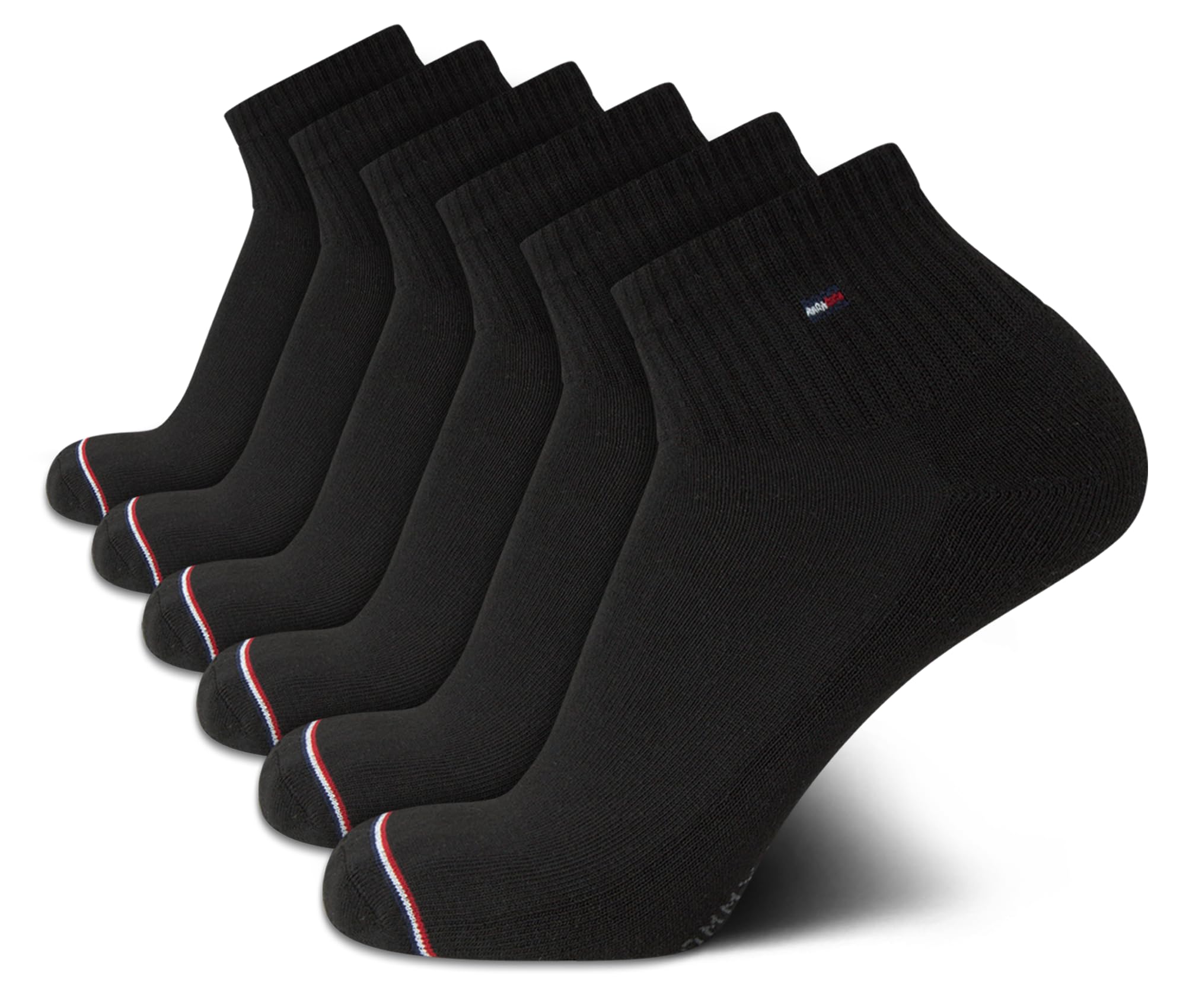 Tommy HilfigerMen's Quarter Socks - 6 Pack Soft Stretch Cushioned Athletic Running Ankle Socks for Men (Sizes: 7-12)