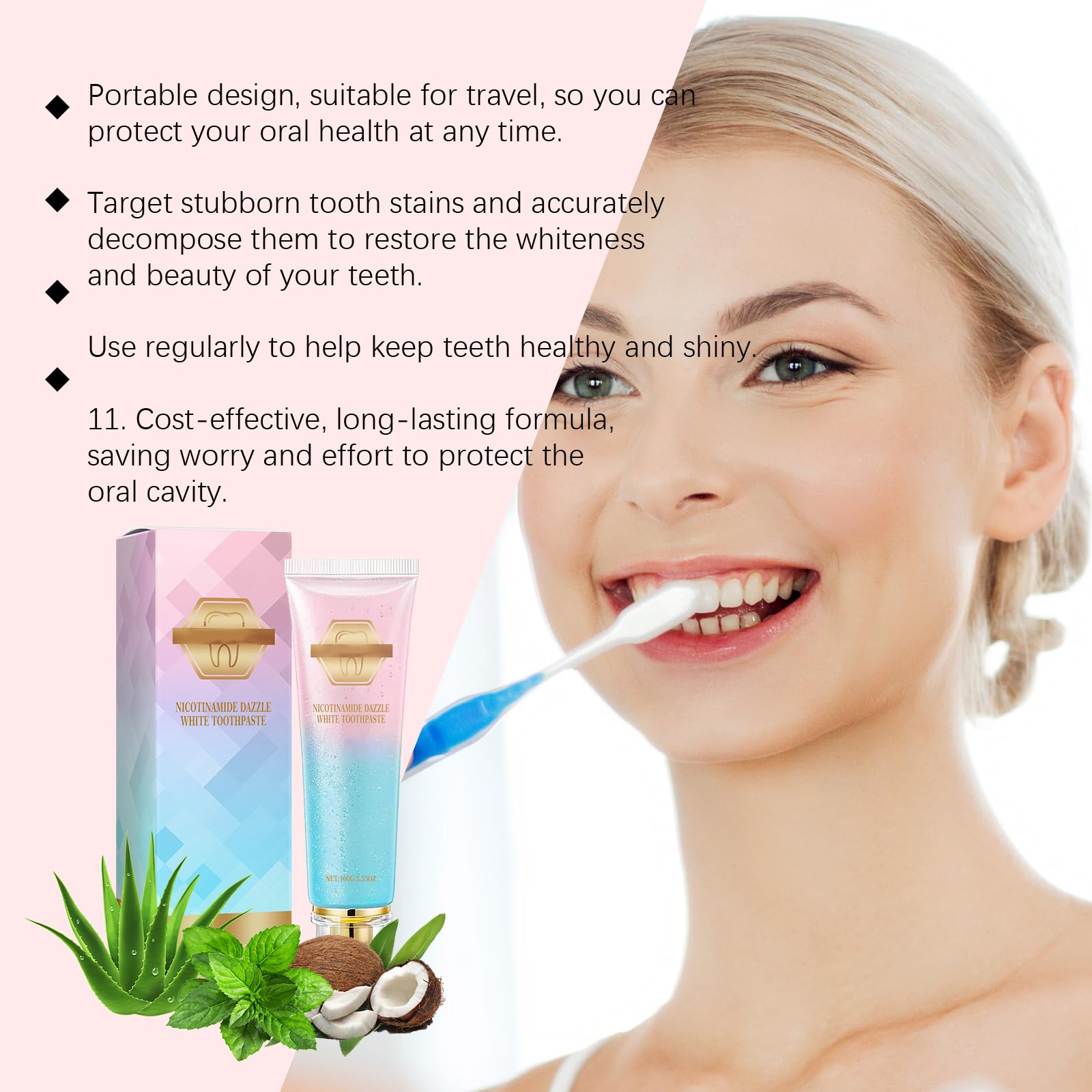 Vous Dentifricio, Dentifricio Complete Care, Dentifricio sbiancante naturale dei denti, freschezza a lunga durata, smacchiatore dentifricio naturale delicato per denti sensibili (6 pezzi)
