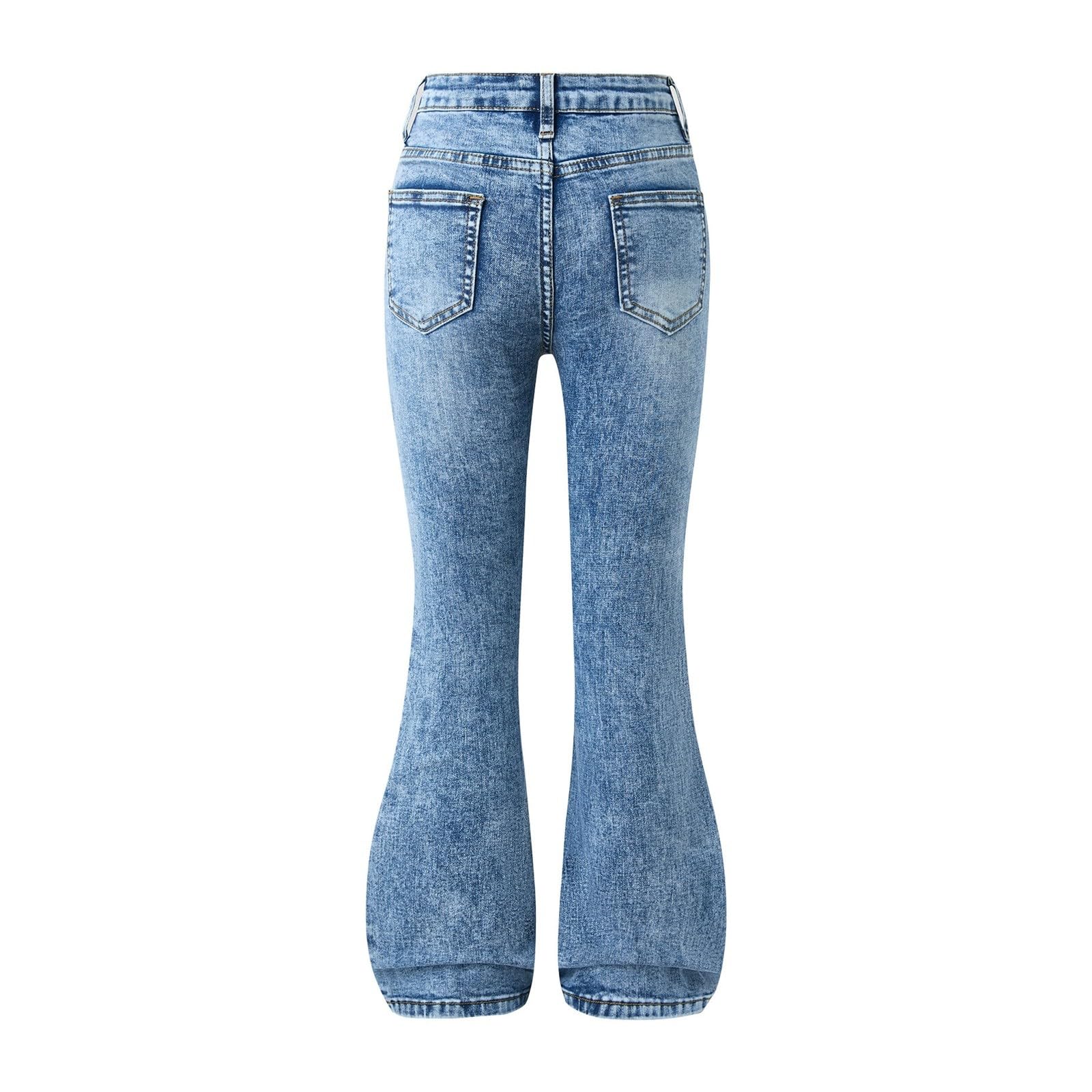 Jeans svasati per ragazze, comodi, elastici, con fondo a campana, pantaloni in denim, per bambini, alla moda, per la scuola, per bambini