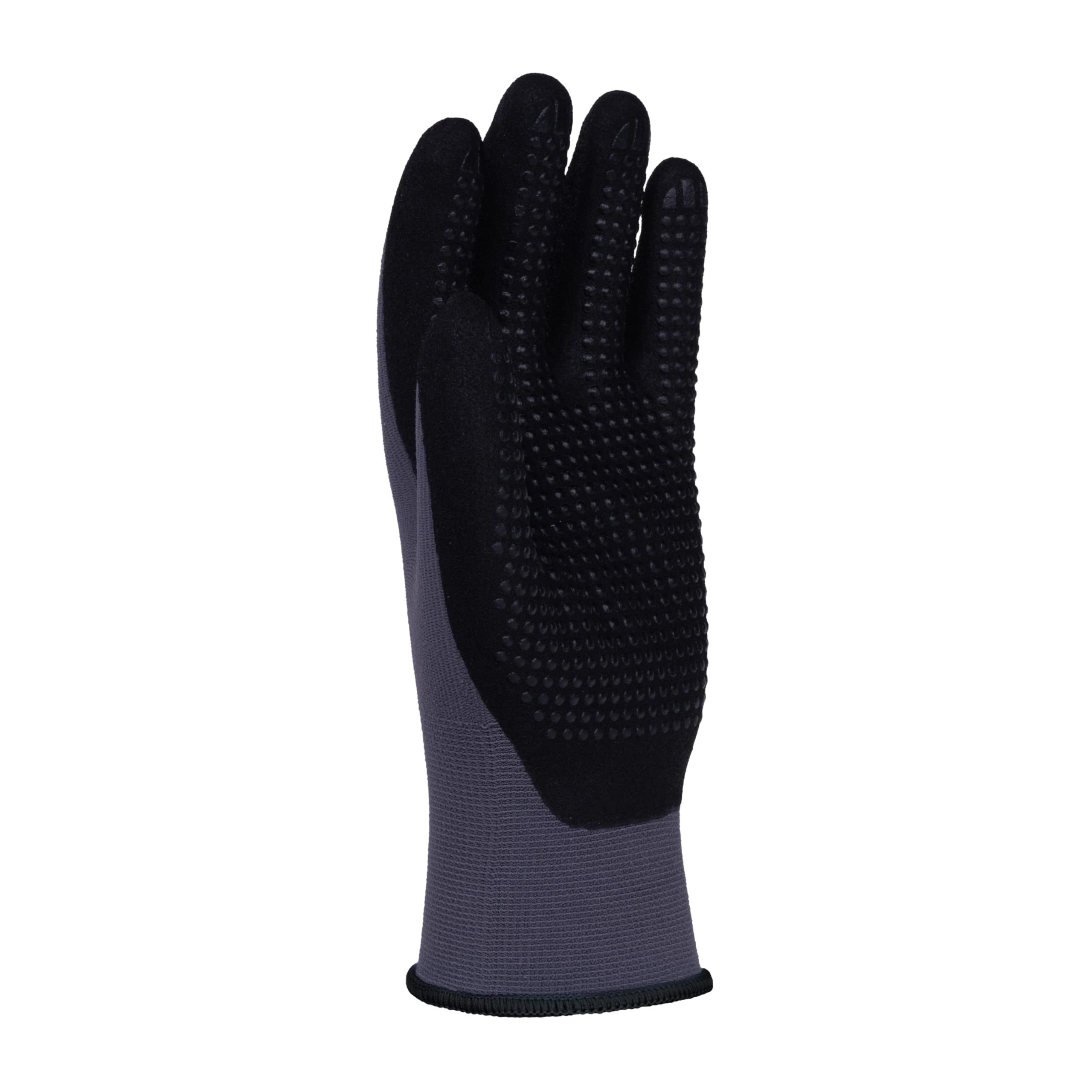 DONAU SAFETY Gants de travail Flex-Dotted avec picots antidérapants, taille 10/XL, 1 paire, gris-noir, pour mécaniciens, revêtement nitrile, légèrement résistant à l'huile, nylon