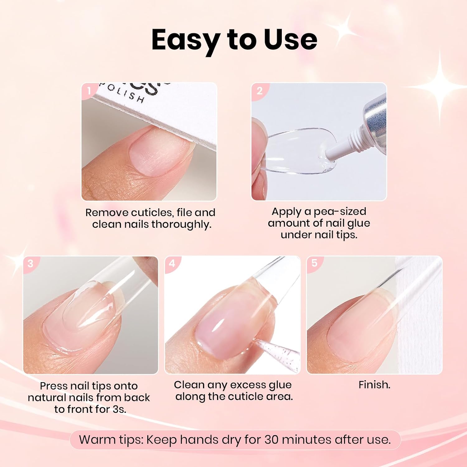 Beetles Super Strong Nail Glue for Press On Nails, No UV Light Needed, 2Pcs 10g Quick Drying Semi Solid Nail Glue, Strong Hold for False & Acrylic Nails