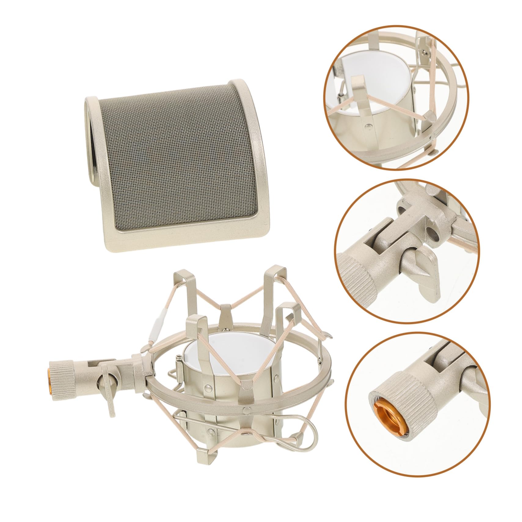 Filtro Antipop para Micrófono Protector de Viento Microfono Kit de Montaje para Micrófono de Radiodifusión Filtro Antipop Forma Kit de Protección Viento de Grabación Vocal