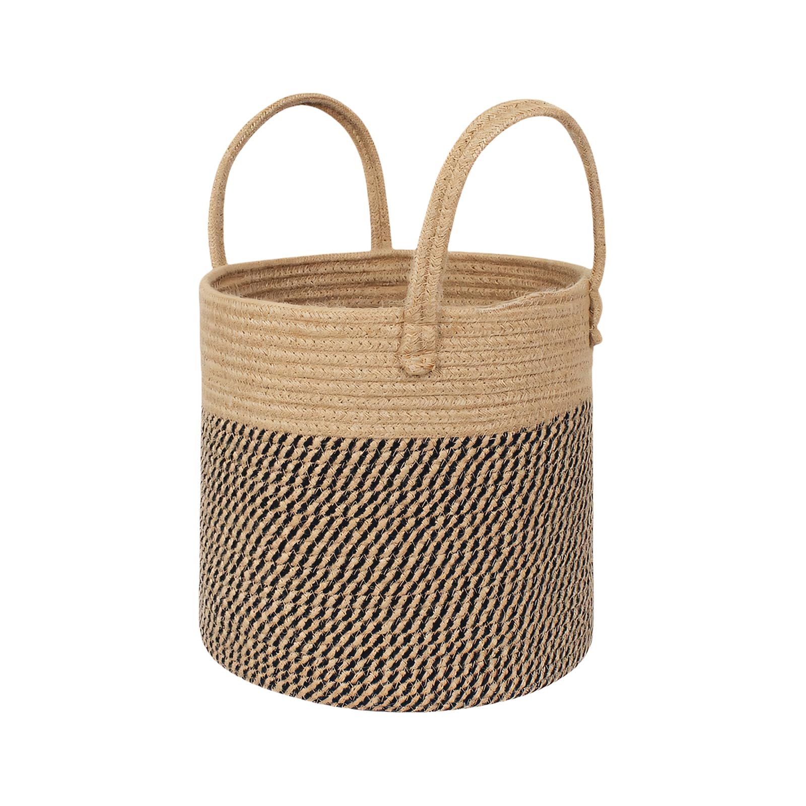 Xjdzineq Round Wicker Basket for Flower Container and Indoor Floor Planter Decorative Round Woven Plant Container Planter Cover Small Decorative Plant Holder
